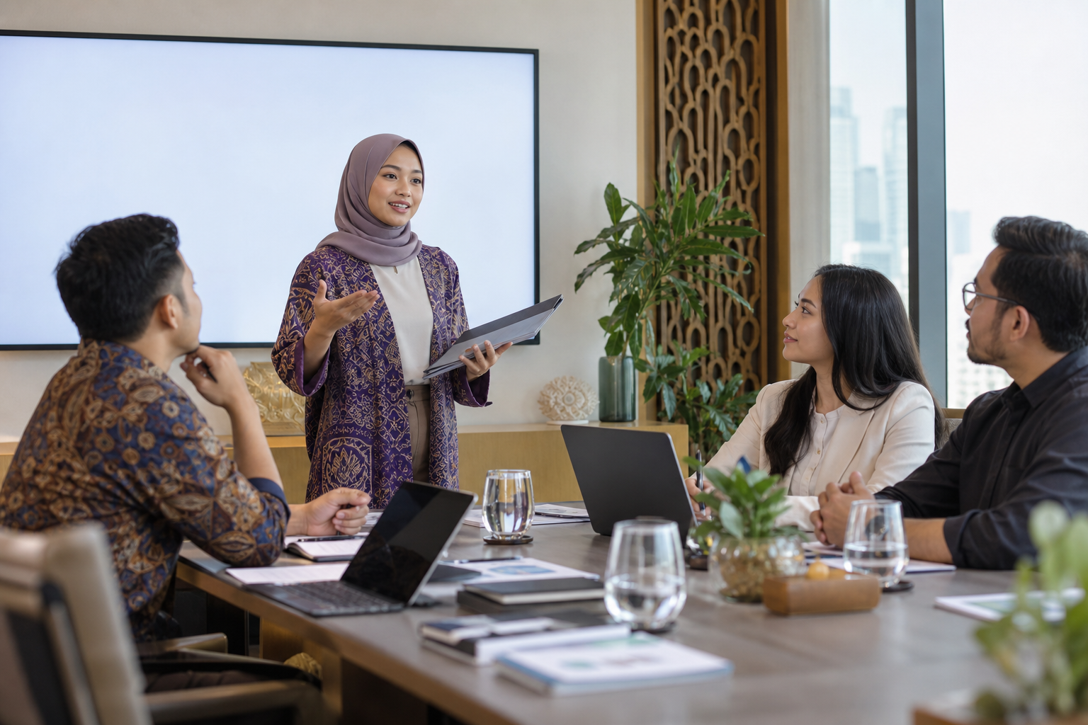 Tim penyelenggara mempresentasikan proposal sponsorship event